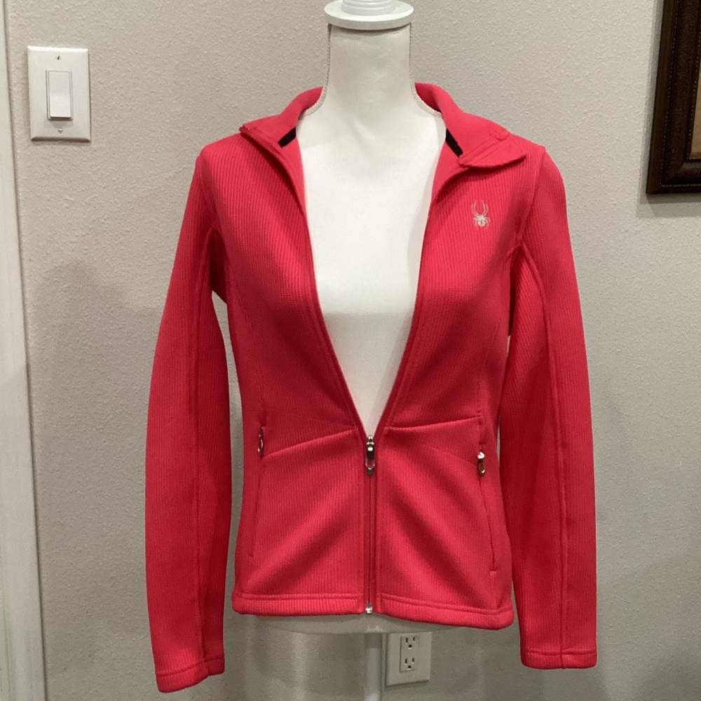 Preowned Women’s Spyder Zipper Jacket Red Size Medium (Item#J003)